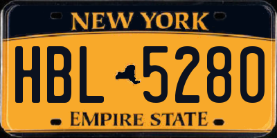 NY license plate HBL5280