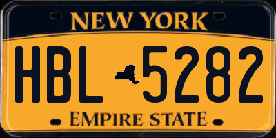 NY license plate HBL5282