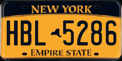 NY license plate HBL5286