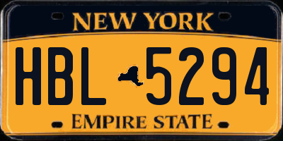 NY license plate HBL5294