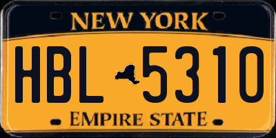 NY license plate HBL5310