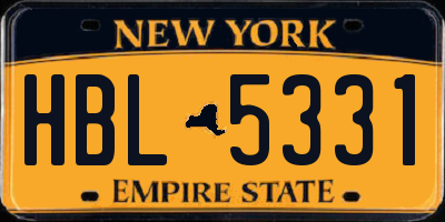NY license plate HBL5331