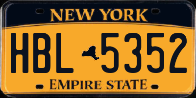 NY license plate HBL5352