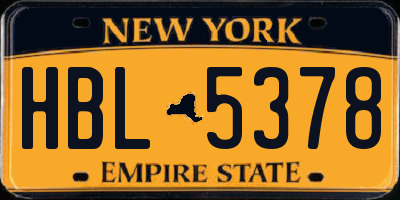 NY license plate HBL5378