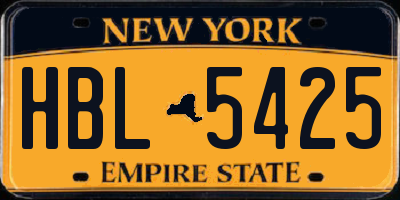 NY license plate HBL5425
