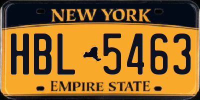 NY license plate HBL5463