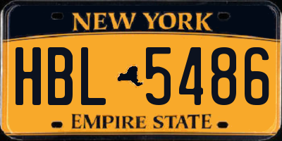 NY license plate HBL5486