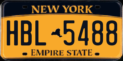 NY license plate HBL5488