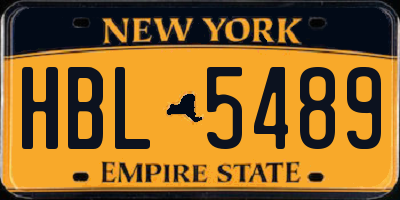 NY license plate HBL5489