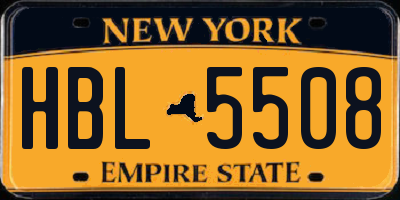 NY license plate HBL5508
