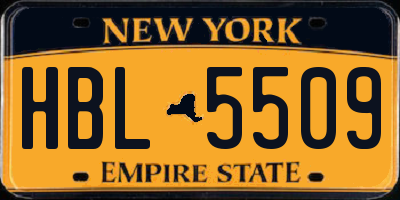 NY license plate HBL5509