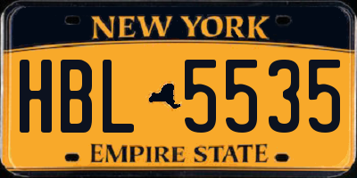 NY license plate HBL5535