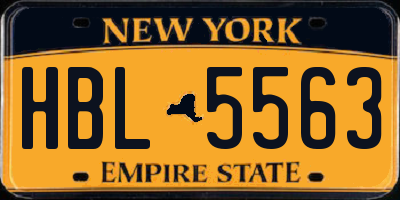 NY license plate HBL5563