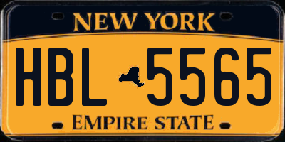 NY license plate HBL5565