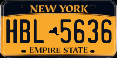 NY license plate HBL5636