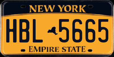 NY license plate HBL5665