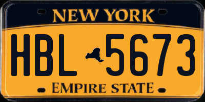 NY license plate HBL5673