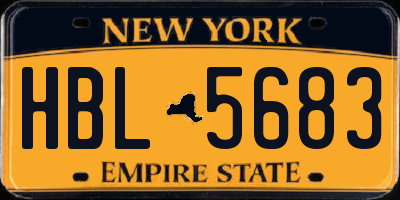NY license plate HBL5683