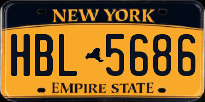 NY license plate HBL5686