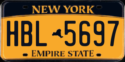 NY license plate HBL5697