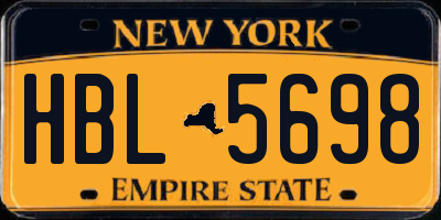 NY license plate HBL5698