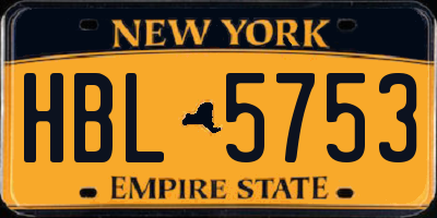 NY license plate HBL5753