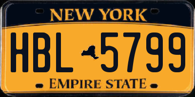 NY license plate HBL5799