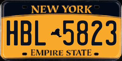 NY license plate HBL5823