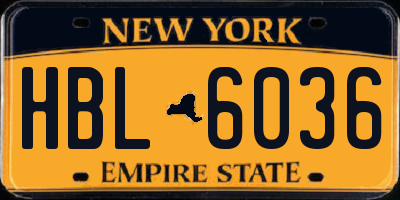 NY license plate HBL6036