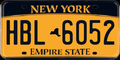 NY license plate HBL6052