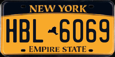 NY license plate HBL6069