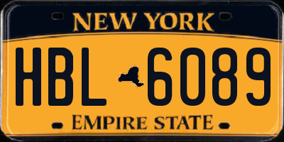NY license plate HBL6089