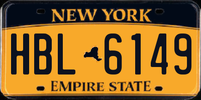 NY license plate HBL6149