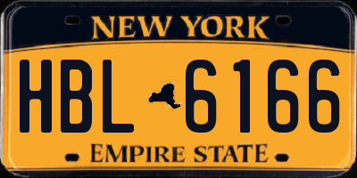 NY license plate HBL6166