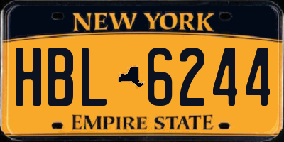 NY license plate HBL6244