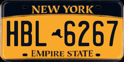 NY license plate HBL6267