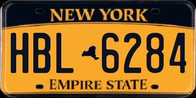 NY license plate HBL6284