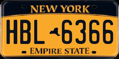 NY license plate HBL6366