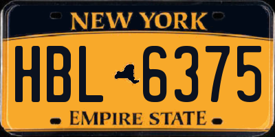 NY license plate HBL6375