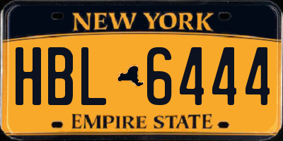 NY license plate HBL6444