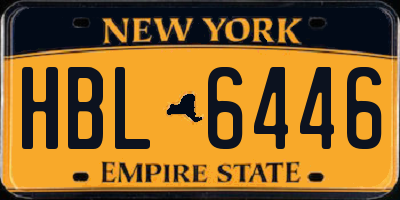 NY license plate HBL6446