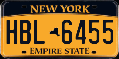 NY license plate HBL6455