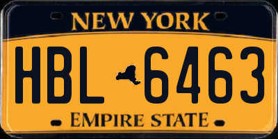 NY license plate HBL6463