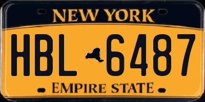 NY license plate HBL6487