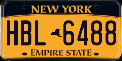 NY license plate HBL6488