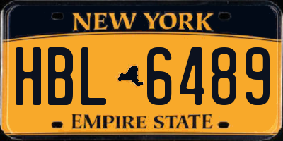 NY license plate HBL6489