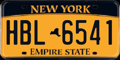 NY license plate HBL6541