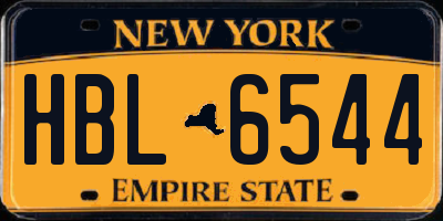 NY license plate HBL6544