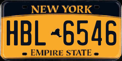 NY license plate HBL6546