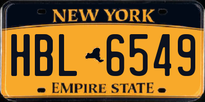 NY license plate HBL6549